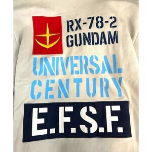 ATSUKO GUNDAM Mobile Suite Hoodie NEW Light Gray Graphic Size S